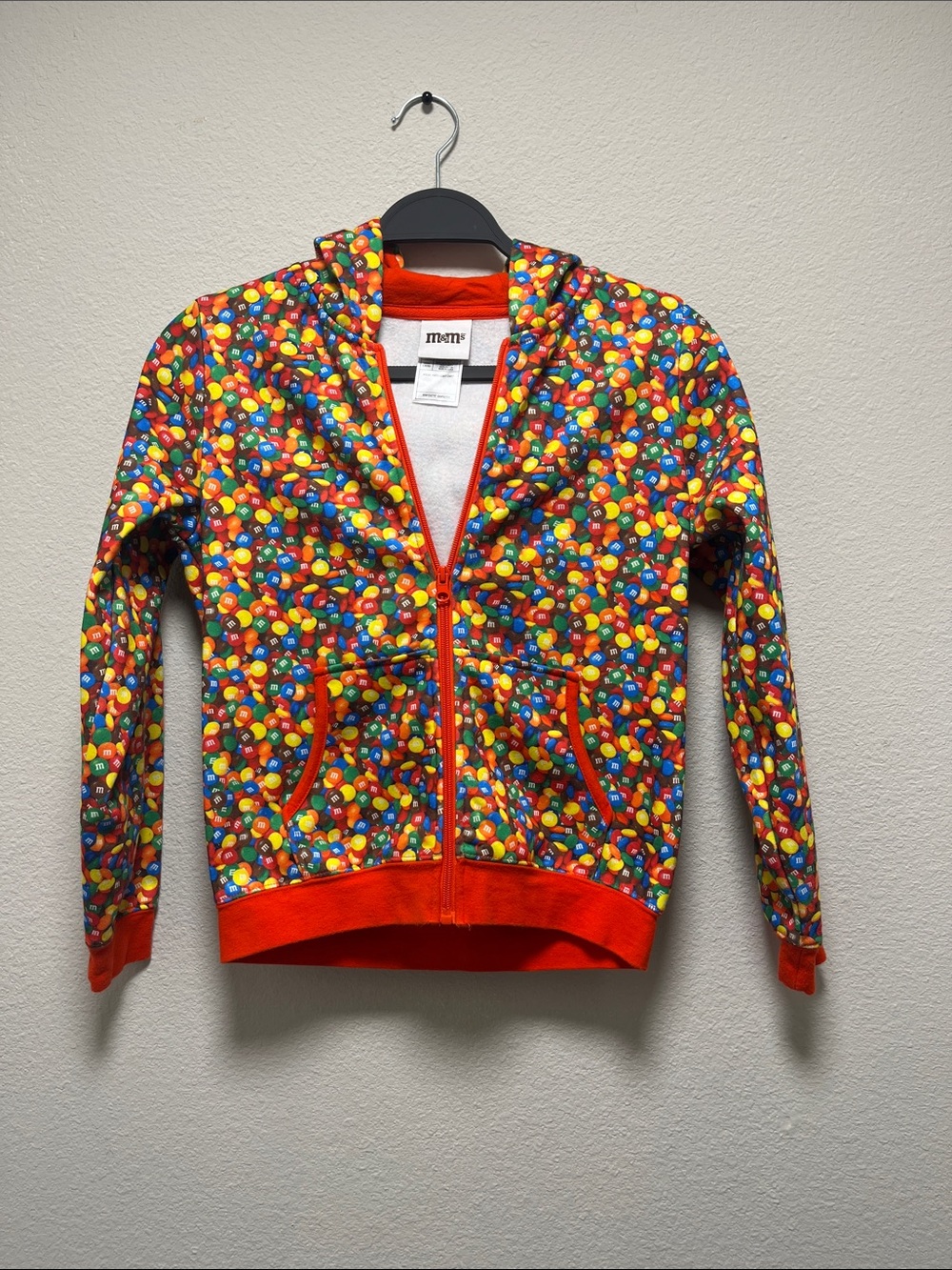 M&M'S Kids' Multicolor Candy Print Hoodie with Red Trim